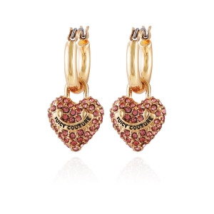 Aretes Juicy Couture Bling Heart Hoop Mujer Dorados | HRYC07546