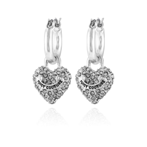 Aretes Juicy Couture Bling Heart Hoop Mujer Plateados | ZBLJ28194
