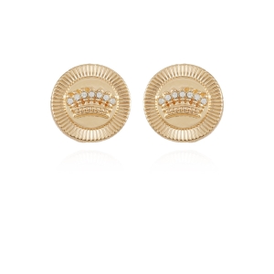 Aretes Juicy Couture Button Crown Stud Mujer Dorados | UAFN74081