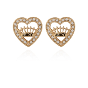 Aretes Juicy Couture Crown Heart Stud Mujer Dorados | VJAO60497