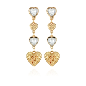 Aretes Juicy Couture Heart Shaped Linear Drop Mujer Dorados | QJOF43109