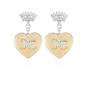 Aretes Juicy Couture Monogram Crown Heart Drop Mujer Dorados | OFZW61982