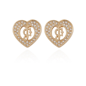Aretes Juicy Couture Monogram Heart Stud Mujer Dorados | XVKR73205