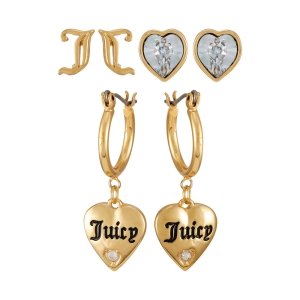 Aretes Juicy Couture Studs and Small Hoop Trio Set Mujer Dorados | UYRH59301
