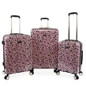 Bolsas Juicy Couture 3-Piece Hardside Spinner Luggage Set Mujer Rosas Leopardo | DAMK30647