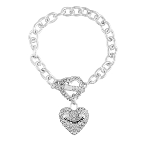 Brazalete Juicy Couture Bling Heart Pendant Charm Mujer Plateados | ANWB72318