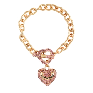 Brazalete Juicy Couture Bling Heart Pendant Charm Mujer Dorados | QMZU73025