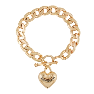 Brazalete Juicy Couture Heart Pendant Mujer Dorados | EPWG40183