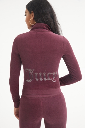 Chaquetas Deportivas Juicy Couture Ombre Bling Algodon Velour Mockneck Mujer Plonk | TMAB72046