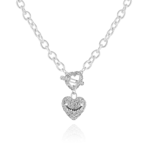 Collar Juicy Couture Bling Heart Pendant Charm Mujer Plateados | KVXH36704
