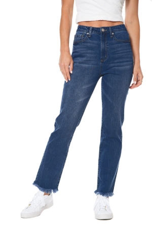 Jeans Juicy Couture Frayed Hem Venice Directo Leg Mujer Azules Oscuro | QZCT37486