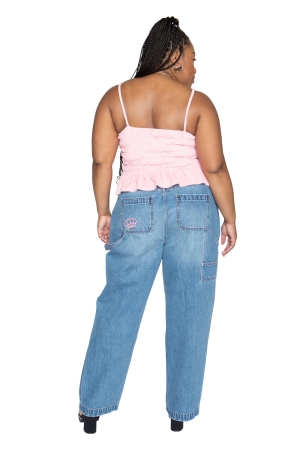 Jeans Juicy Couture Plus-Size Belvedere Relaxed Fit Mujer Azules | HBGC84963