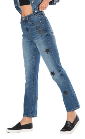 Jeans Juicy Couture Venice Faux Cuero Star Mujer Azules | WPJV47295