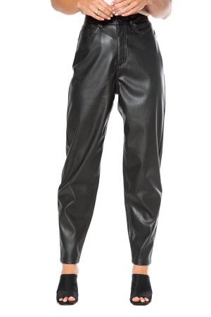 Pantalon Juicy Couture Faux Cuero Rodeo Barrel Leg Mujer Negros | HFSM32159