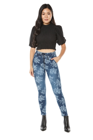 Pantalon Juicy Couture Laguna Floral Drawcord Waistband Slim Mujer Azules | JULN27960