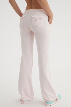 Pantalones Deportivos Juicy Couture Hollywood Snap Pocket Algodon Velour Mujer Soft Glow | JBNT58097