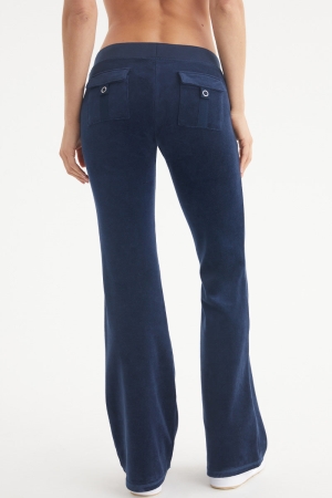 Pantalones Deportivos Juicy Couture Hollywood Scottie Snap Pocket Algodon Velour Mujer Azules | LSAC84276