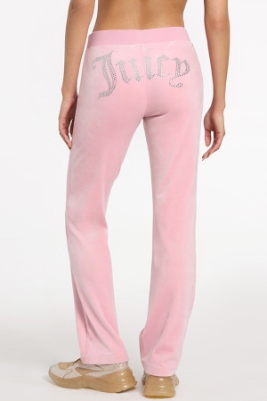 Pantalones Deportivos Juicy Couture OG Big Bling Velour Mujer Rosas | UIEO85647