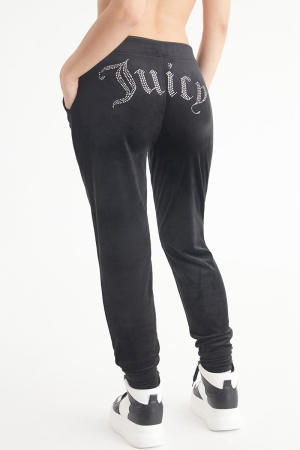 Pantalones Jogger Juicy Couture Big Bling Velour Mujer Liquorice | TJEO18452