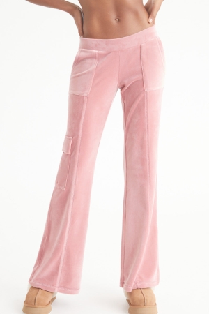 Pantalones Tipo Cargo Juicy Couture Low Rise Snap Pocket Velour Mujer Rosas | RMBD49861
