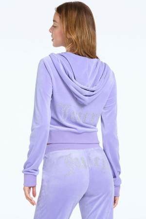 Sudadera con Capucha Juicy Couture OG Big Bling Velour Mujer Freesia | BUND80174