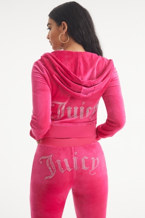 Sudadera con Capucha Juicy Couture OG Big Bling Velour Mujer Free Love | MQVJ75408