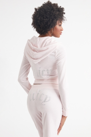 Sudadera con Capucha Juicy Couture OG Big Bling Velour Mujer Soft Glow | VGTH20156