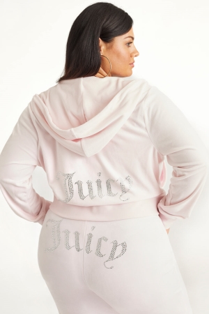 Sudadera con Capucha Juicy Couture Plus-Size OG Big Bling Velour Mujer Soft Glow | IFPW54130
